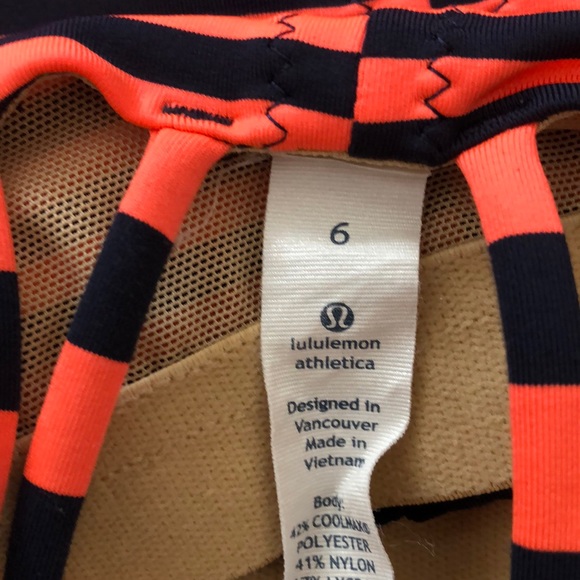 Lululemon Free To Be Orange/Navy Striped Tank Top - Picture 3 of 3